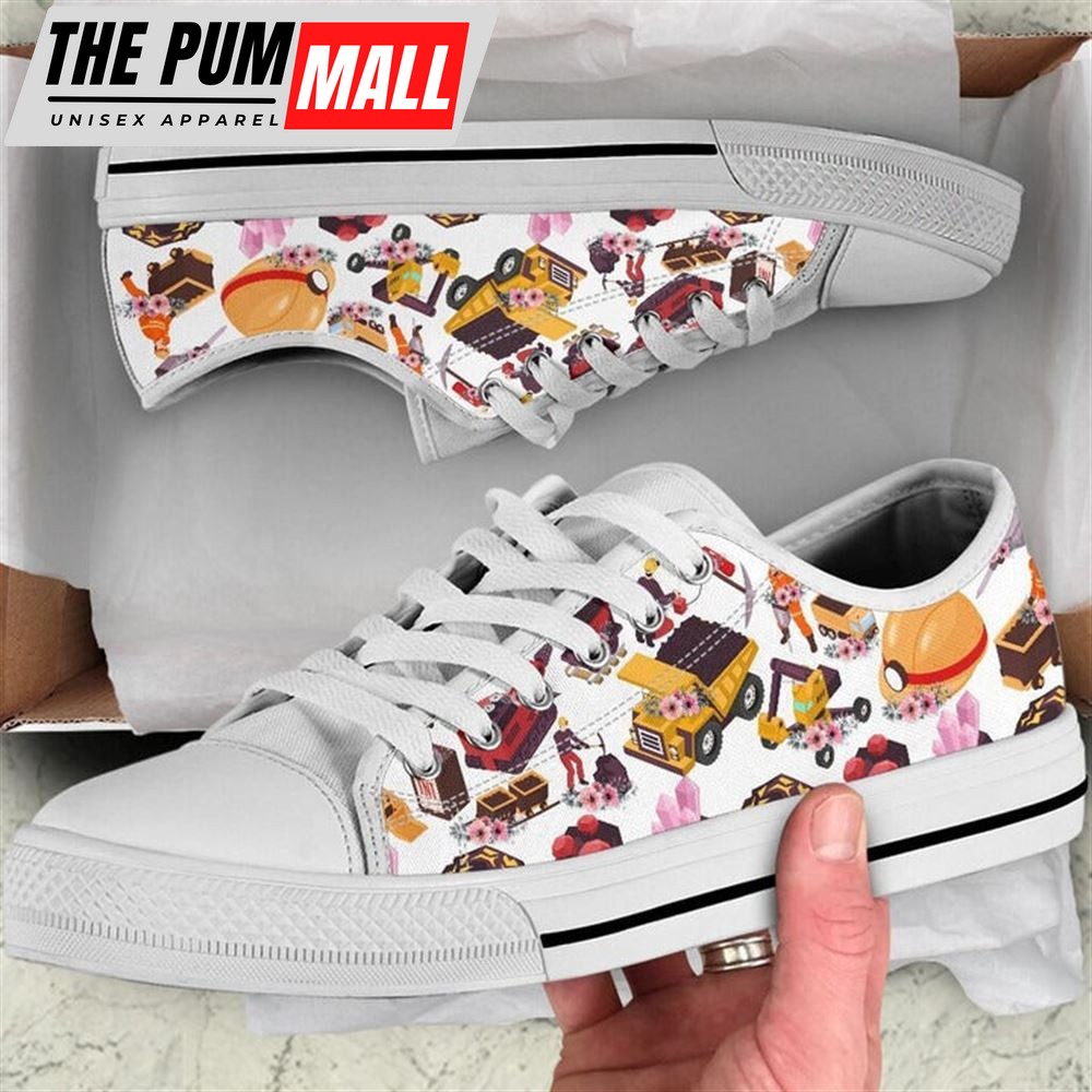 Miner Hobby Flower Watercolor Low Top Shoes – Low Top Shoes Mens, Women