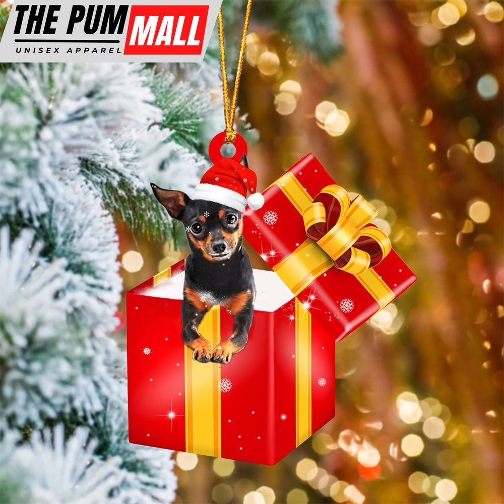 Miniature Pinchers In Red Gift Box Christmas Ornament – Holiday Dog Ornaments Limited Edition