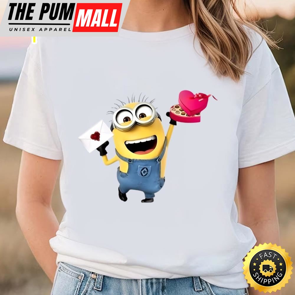 Minion With Gift Valentines Days T-shirts