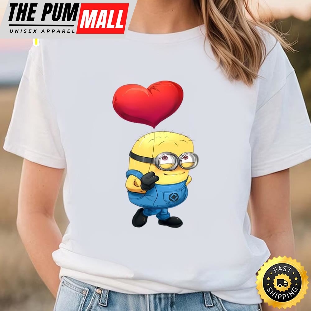 Minion With Heart Bubbles Valentines Day T-shirt