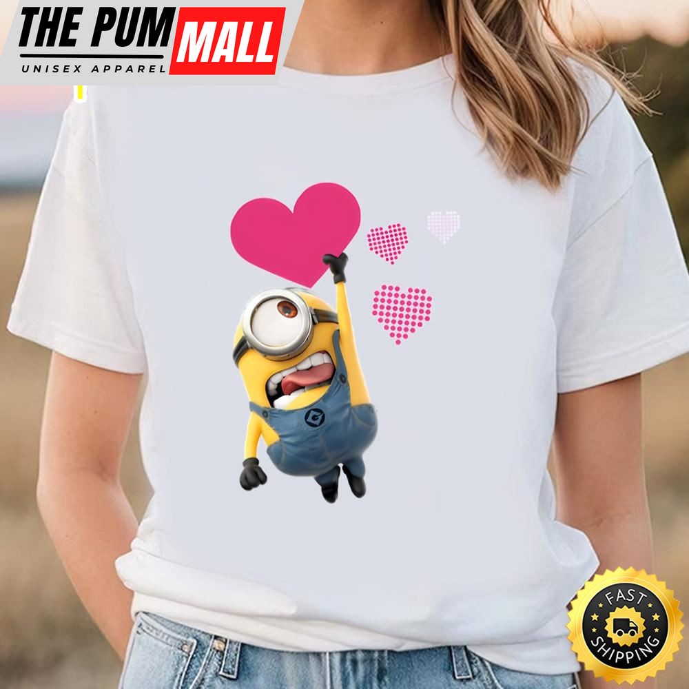 Minion With Heart Valentines Day T-shirts