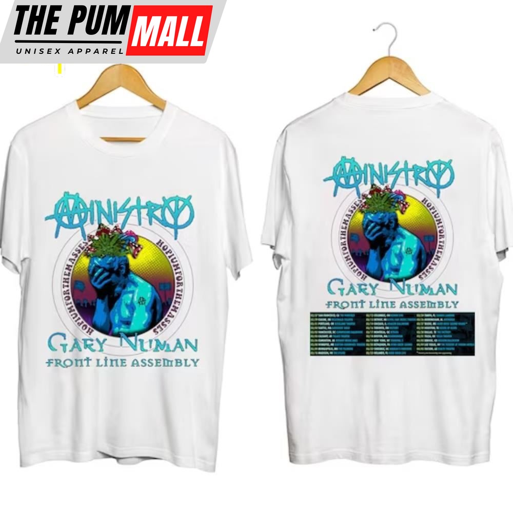 Ministry Spring 2024 Tour With Gary Numan and Front Line Assembly Shirts