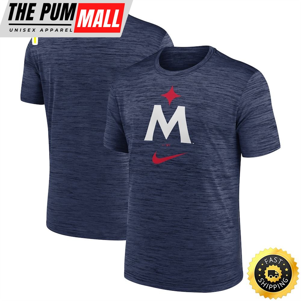 Minnesota Twins 2025 Logo Velocity Performance Navy T-shirt