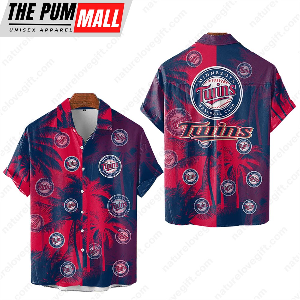 Minnesota Twins Tropical Palm Trees MLB Hawaiian Shirt