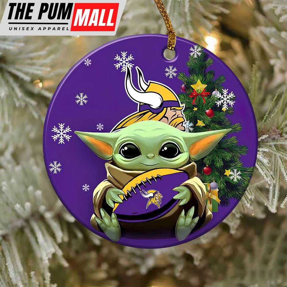 Minnesota Vikings Baby Yoda NFL Football Ornaments Limited Edition