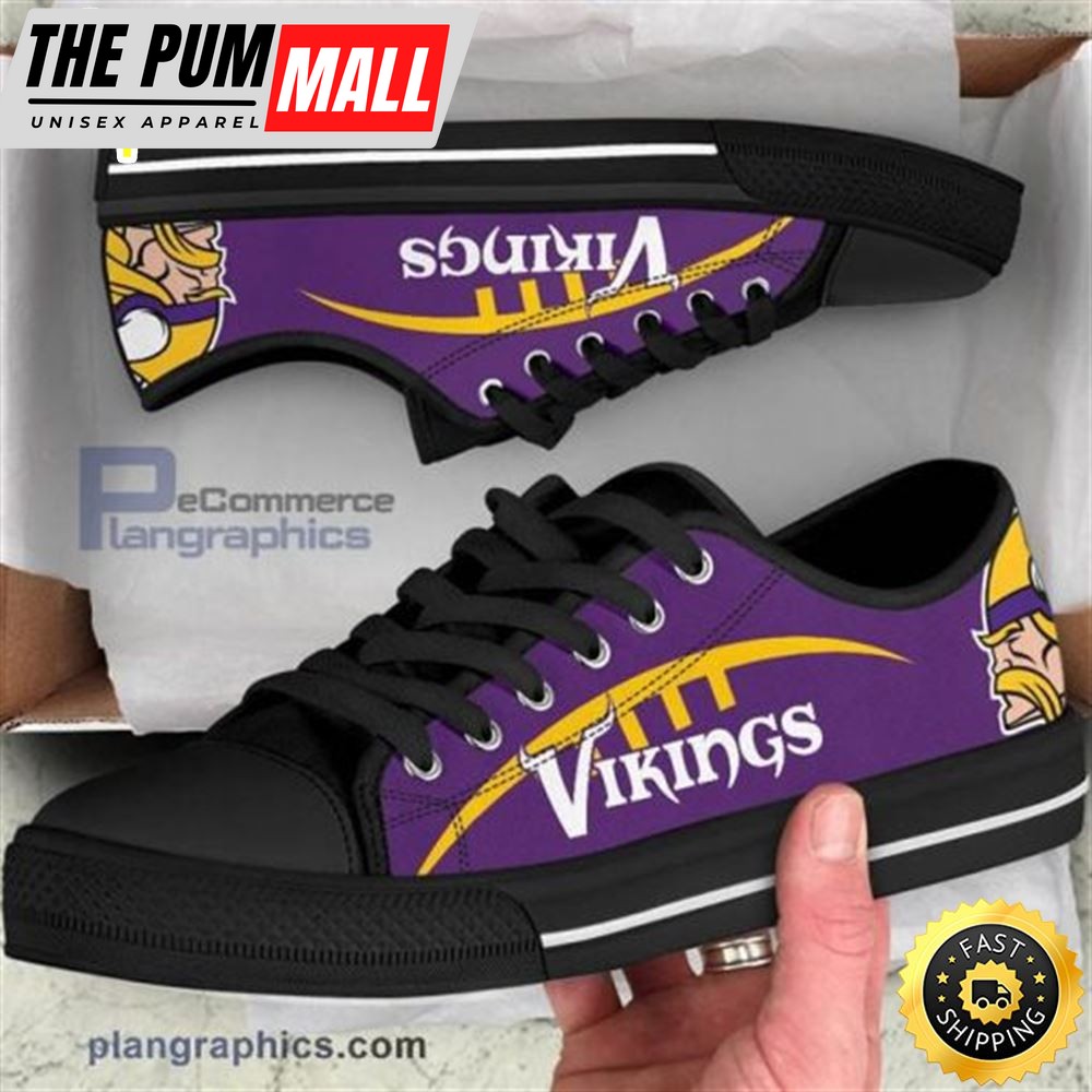 Minnesota Vikings Canvas Canvas Sneaker Black Low Top
