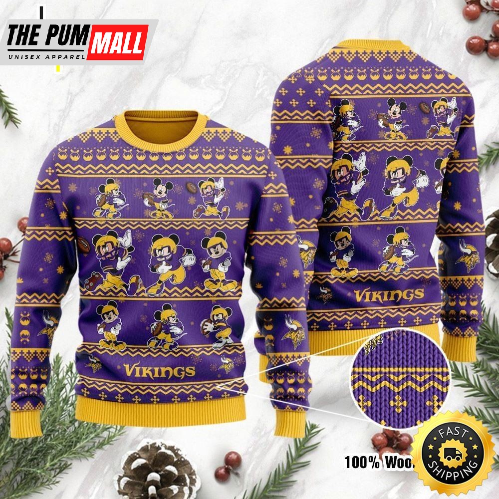 Minnesota Vikings Mickey Mouse Ugly Christmas Sweater, Perfect Holiday Gift