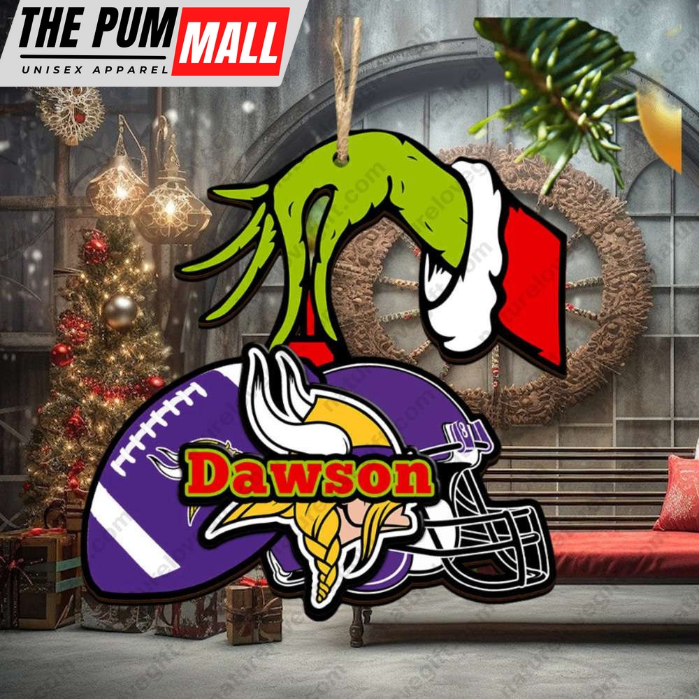 Minnesota Vikings NFL Custom Grinch Christmas Ornament Tree Decorations Limited Edition