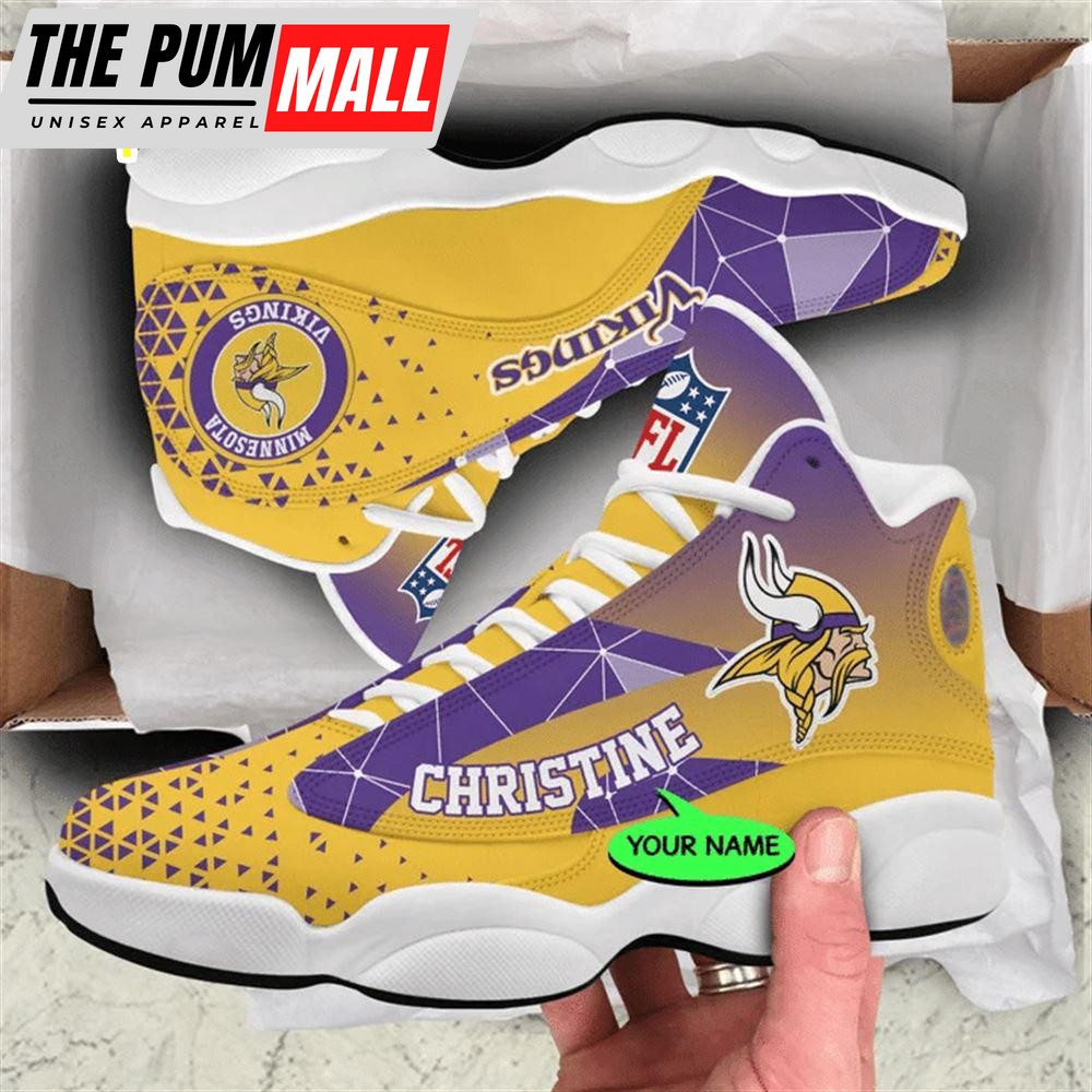 Minnesota Vikings NFL Personalized Jordan 13 Shoes Gift For Fans Sport