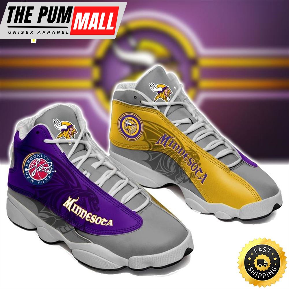 Minnesota Vikings Nfl Ver 3 Air Jd 13 Sneaker