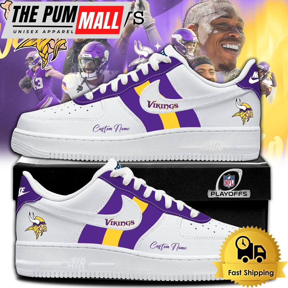 Minnesota Vikings Playoffs Merch 2025 Custom Air Force 1 Shoes