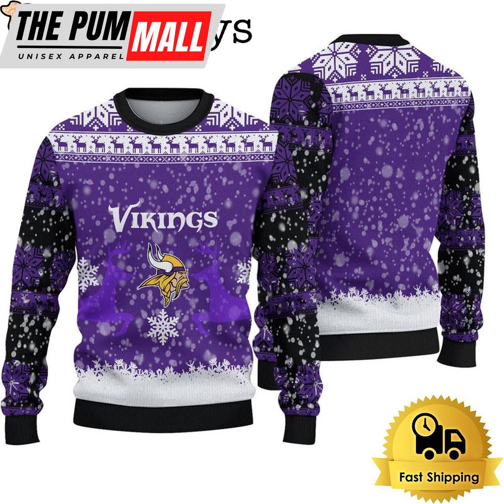 Minnesota Vikings Reindeer Football Ugly Christmas Sweater