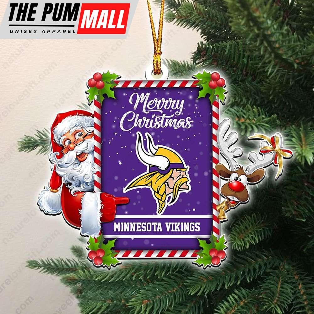 Minnesota Vikings Santa Reindeer Funny Christmas Ornament NFL Gift Limited Edition