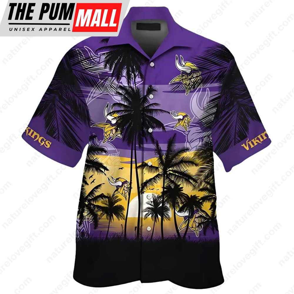 Minnesota Vikings Sunset Scenery Hawaiian Shirt NFL Gift For Fans