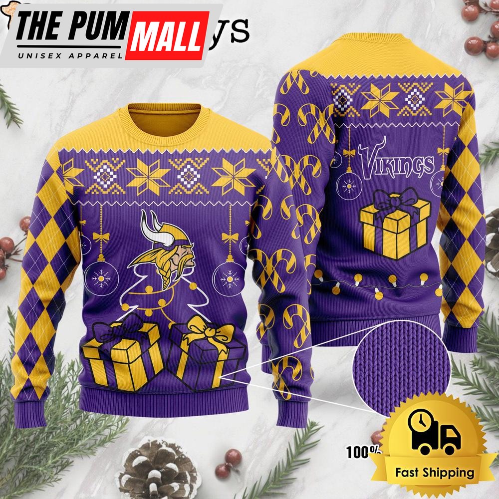 Minnesota Vikings Tree Christmas Ugly Sweater