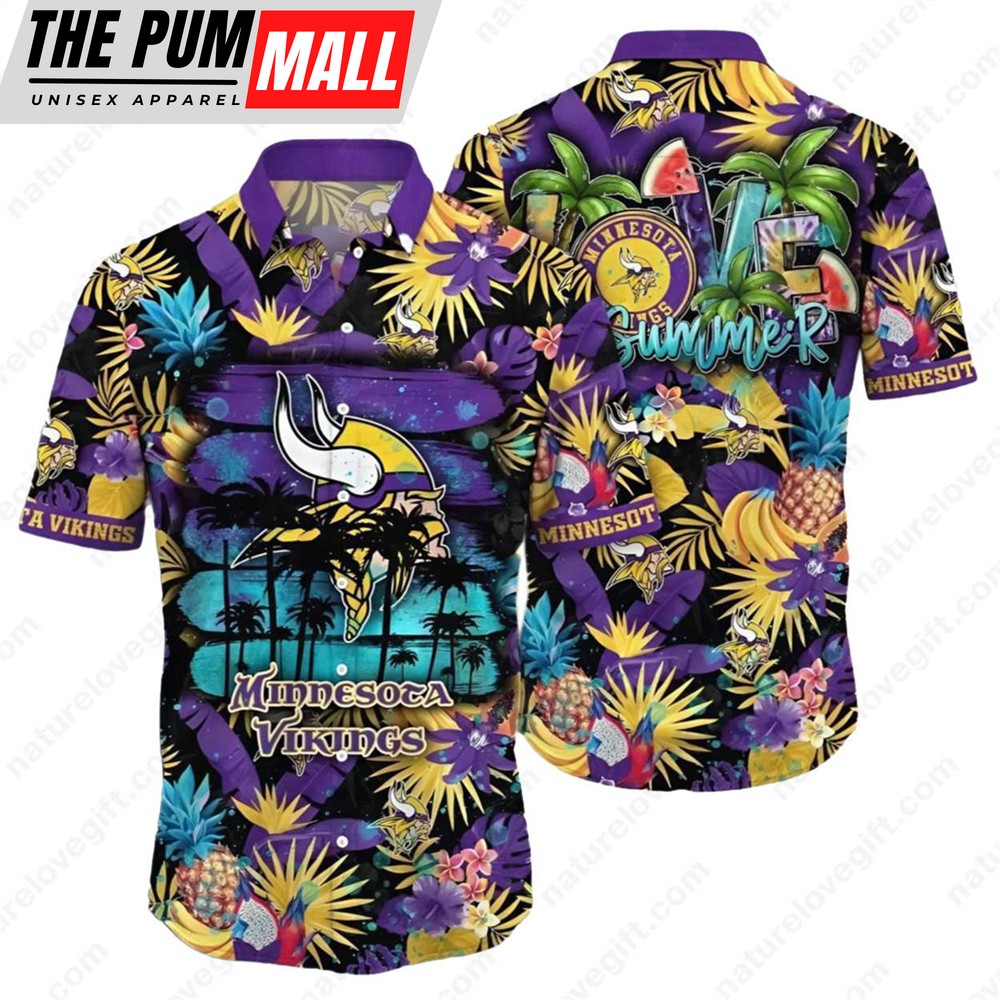 Minnesota Vikings Tropical Fruit Paradise Summer Hawaiian Shirt