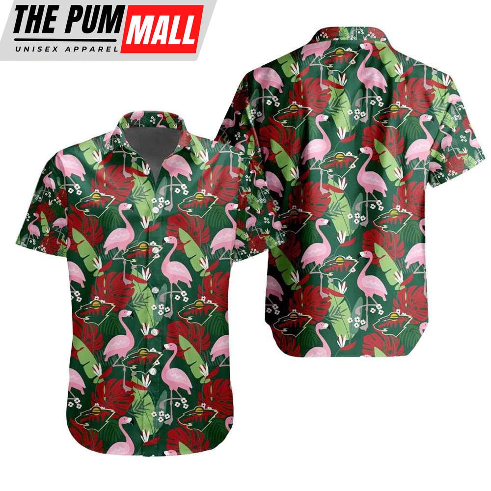 Minnesota Wild Flamingo Tropical Hawaiian Shirt NHL Gift