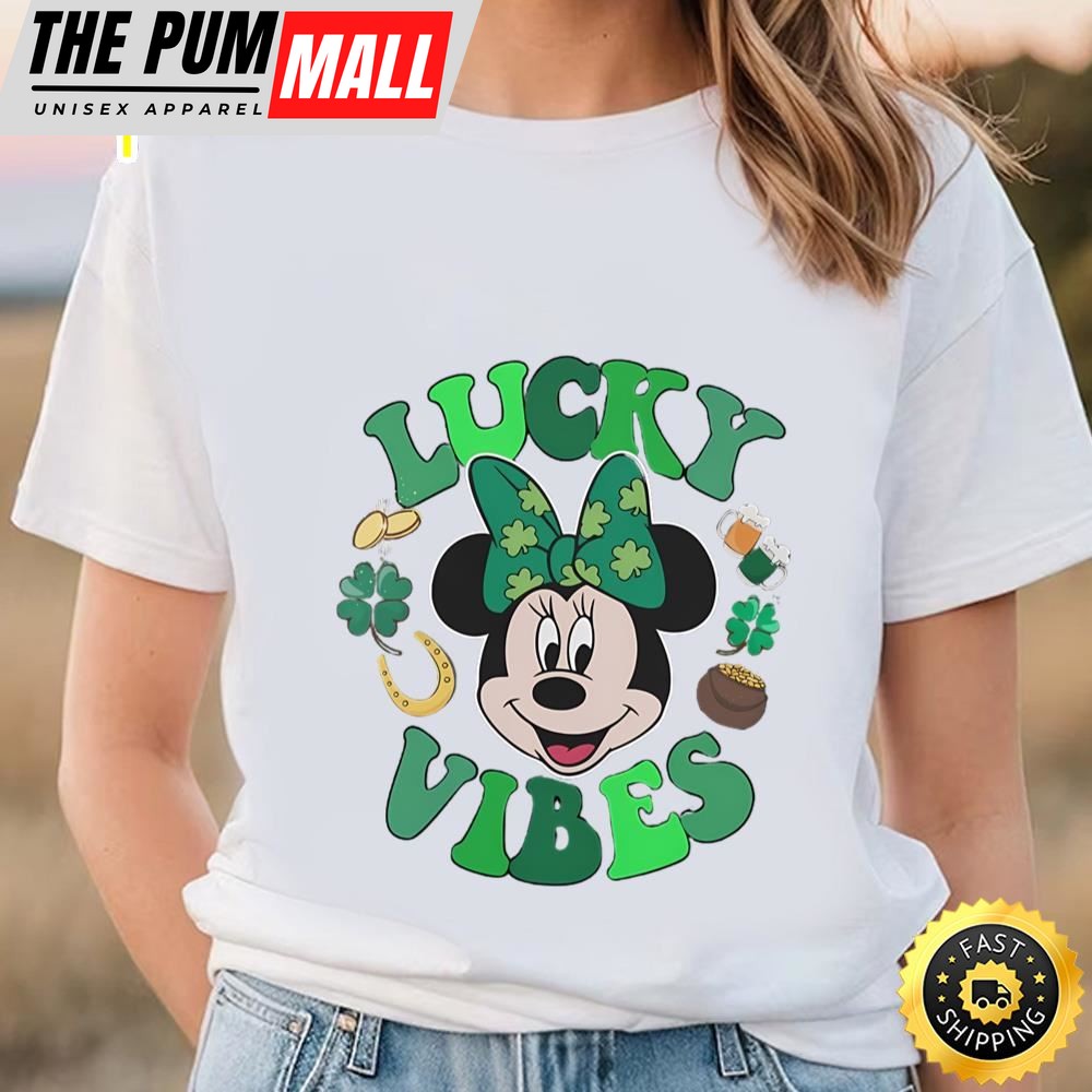 Minnie Mouse Lucky Vibes Shirt, Minnie St Patricks Day