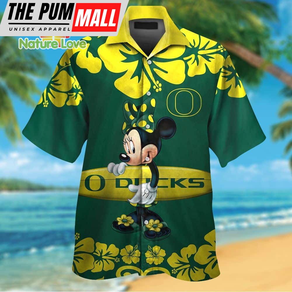 Minnie Mouse Oregon Ducks Hawaiian Shirt Funny NCAA Gift For Fans