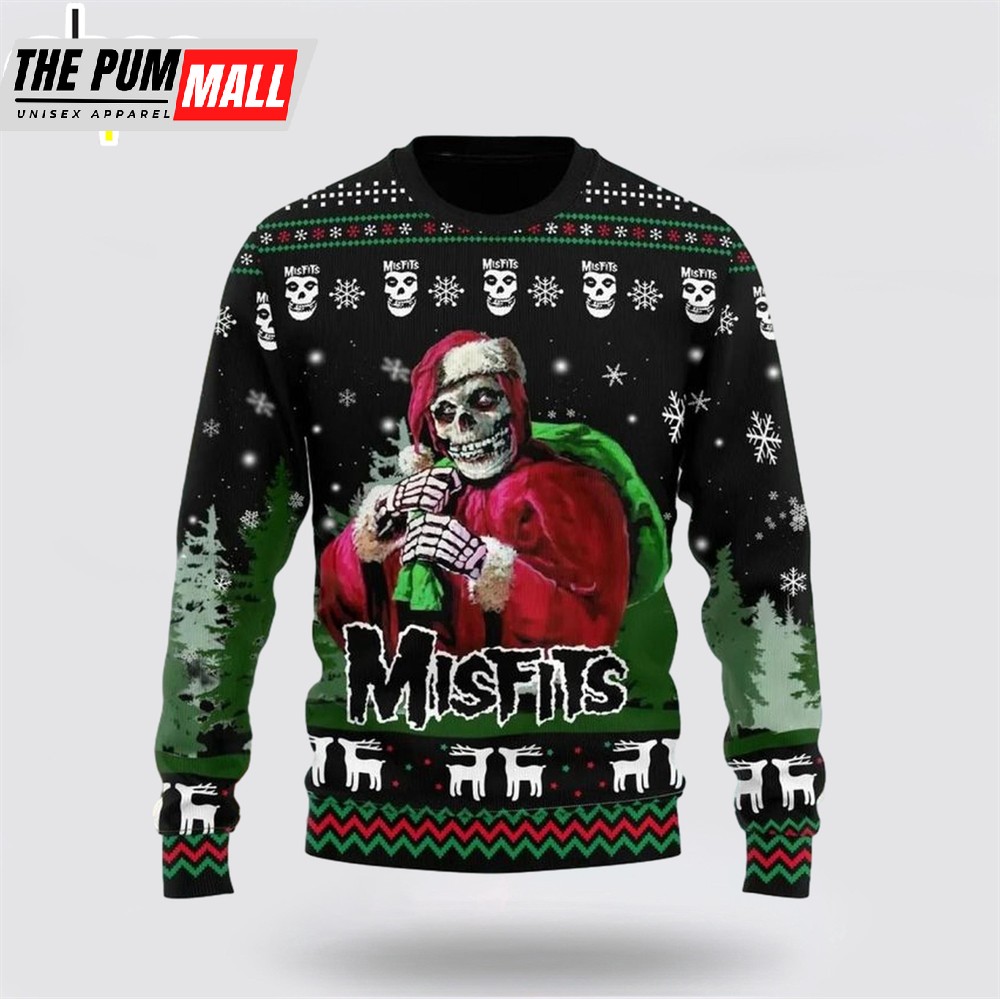 Misfits Santa Skull Ugly Merry Christmas Sweater