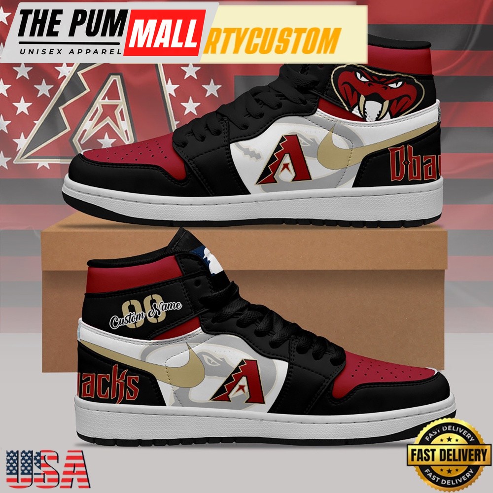 MLB Arizona Diamondbacks Unique Design Custom Name Air Jd 1 Shoes Running Sneakers , MLB Fan Gifts