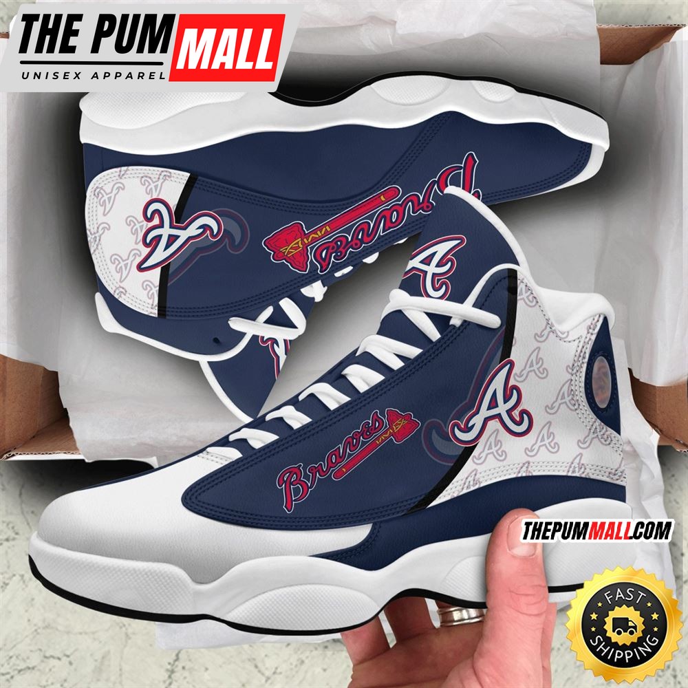MLB Atlanta Braves Blue White Air Jd 13 Shoes