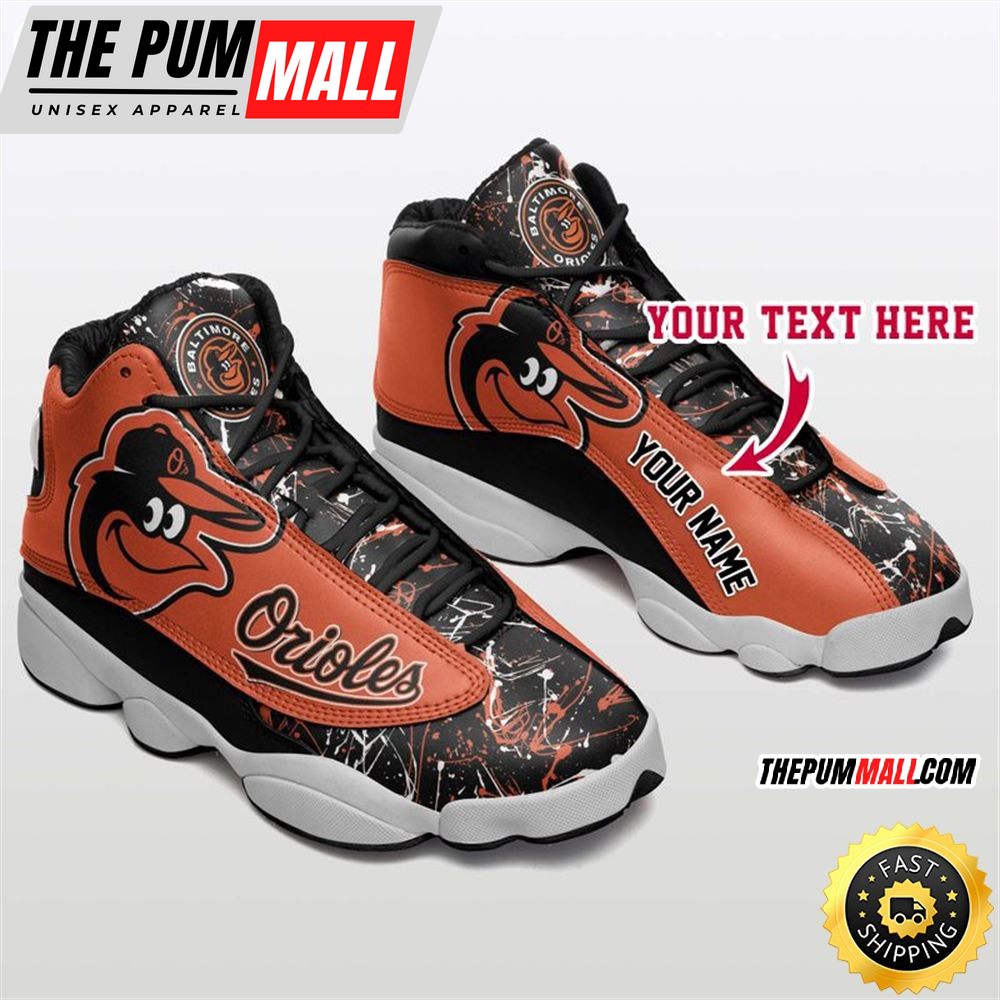 MLB Baltimore Orioles Custom Name Air Jd 13 Shoes V1