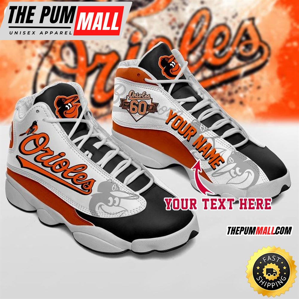 MLB Baltimore Orioles Custom Name Air Jd 13 Shoes V4
