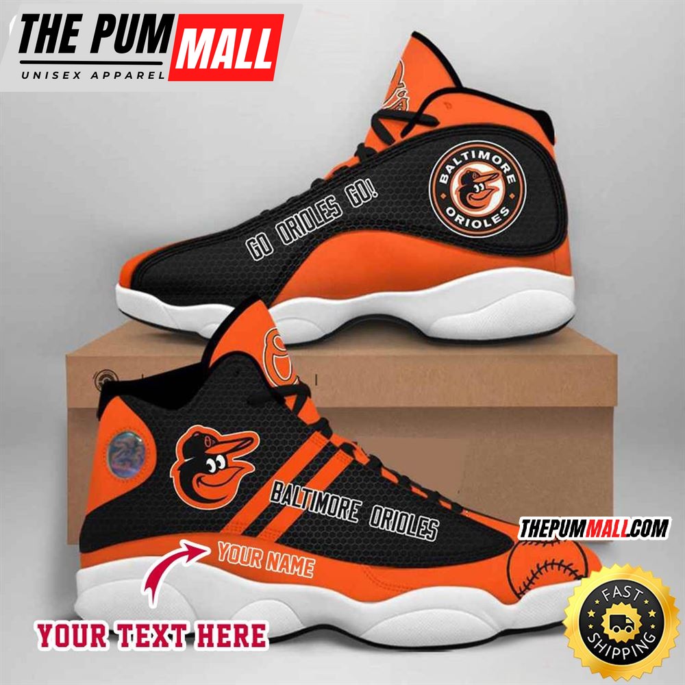 MLB Baltimore Orioles Custom Name Air Jd 13 Shoes V5
