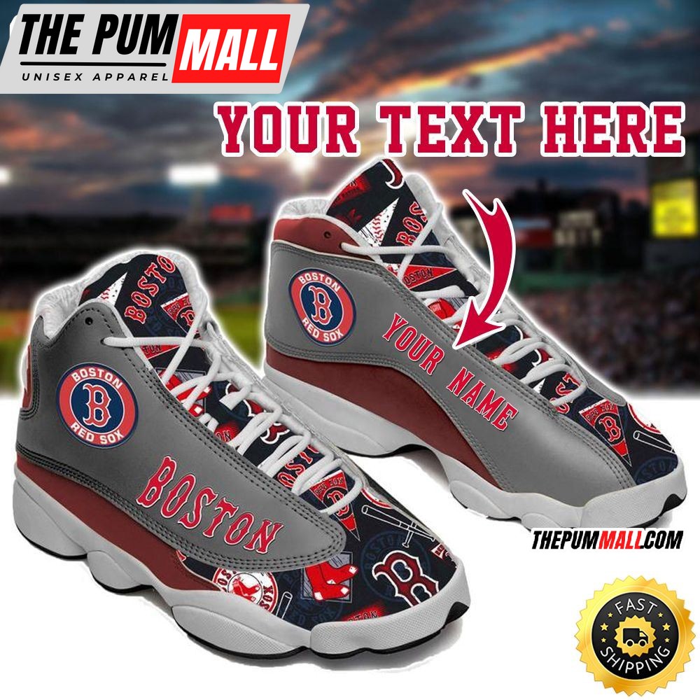 MLB Boston Red Sox Custom Name Air Jd 13 Shoes V1