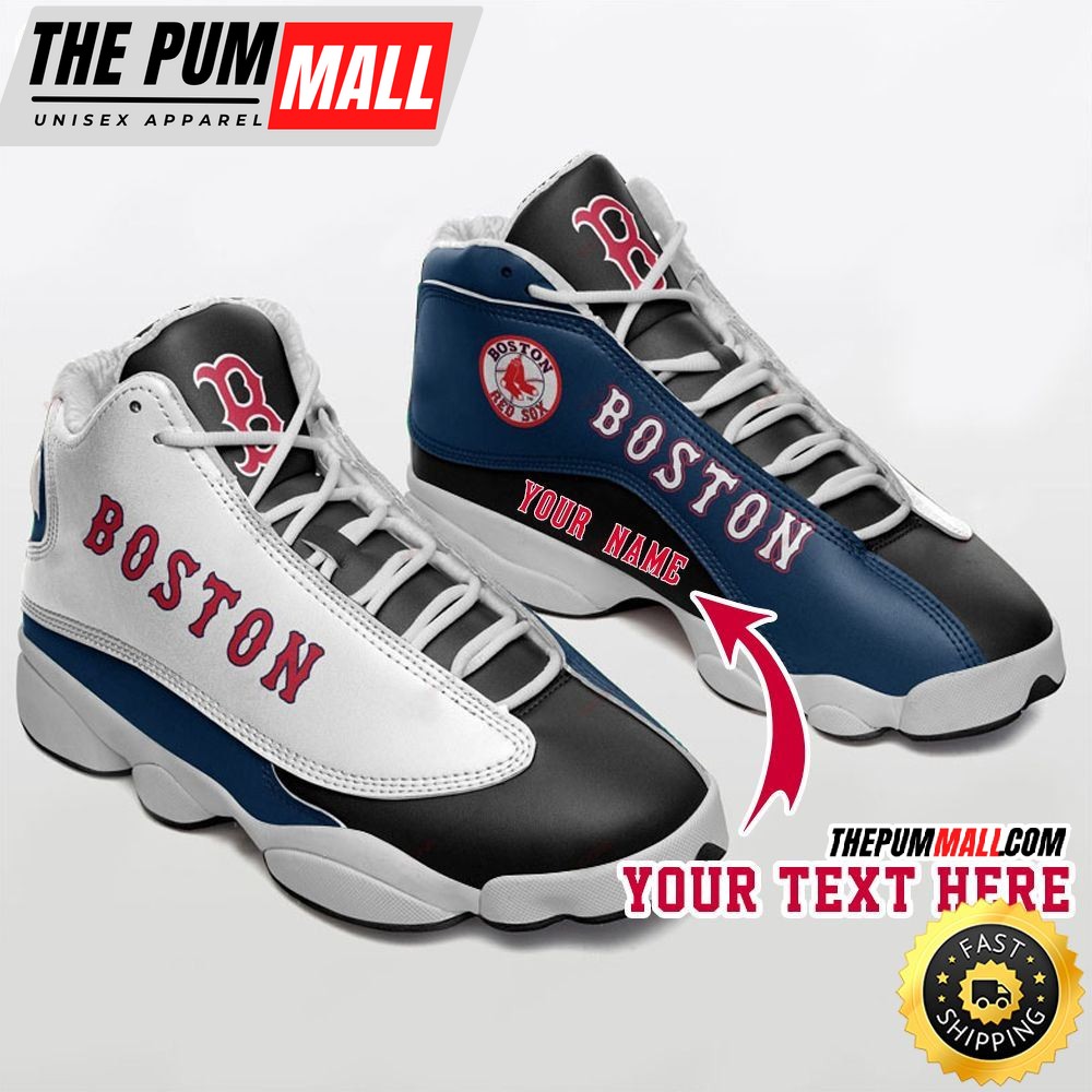 MLB Boston Red Sox Custom Name Air Jd 13 Shoes V2