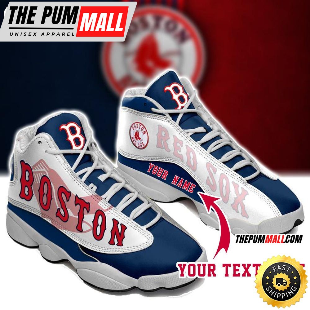 MLB Boston Red Sox Custom Name Air Jd 13 Shoes V3