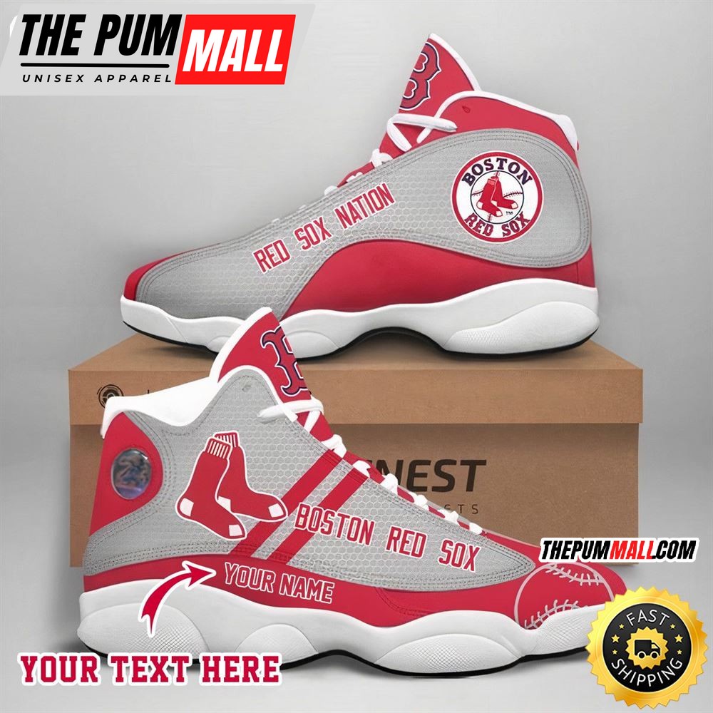 MLB Boston Red Sox Custom Name Air Jd 13 Shoes V6