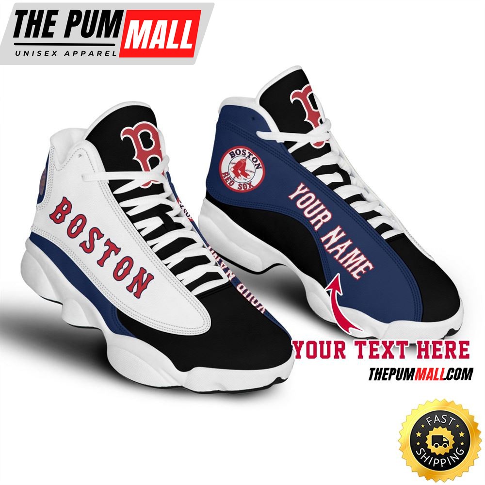 MLB Boston Red Sox Custom Name Air Jd 13 Shoes V7