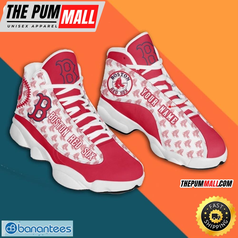 MLB Boston Red Sox Custom Name Logo Air Jd 13 Shoes