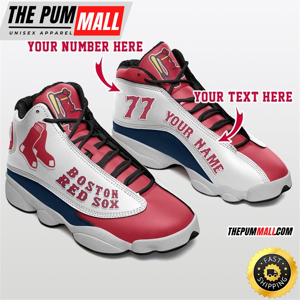 MLB Boston Red Sox Custom Name Number Air Jd 13 Shoes V5