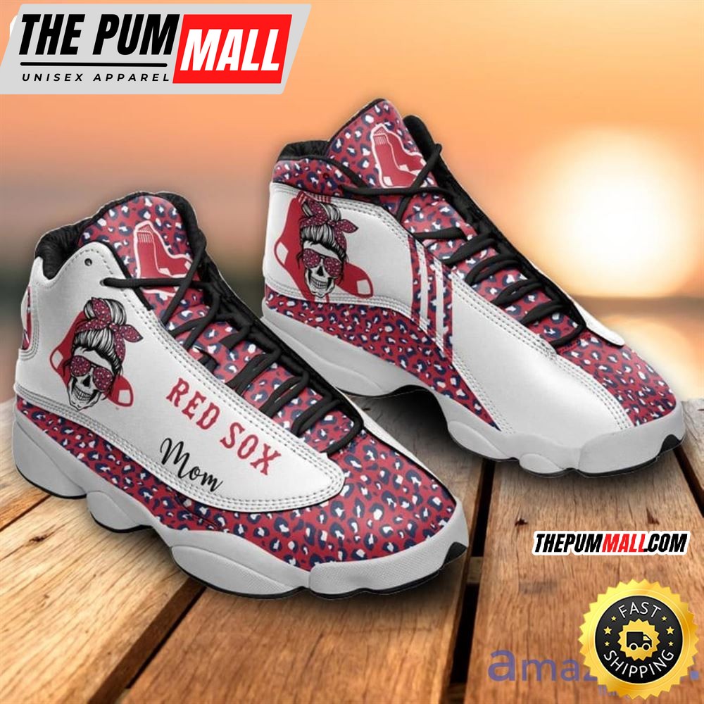 MLB Boston Red Sox Mom Leopard Pattern Air Jd 13 Shoes