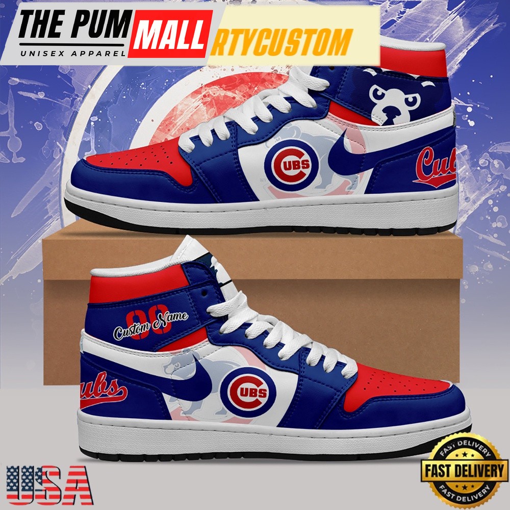 MLB Chicago Cubs Unique Design Custom Name Air Jd 1 Shoes Running Sneakers , MLB Fan Gifts