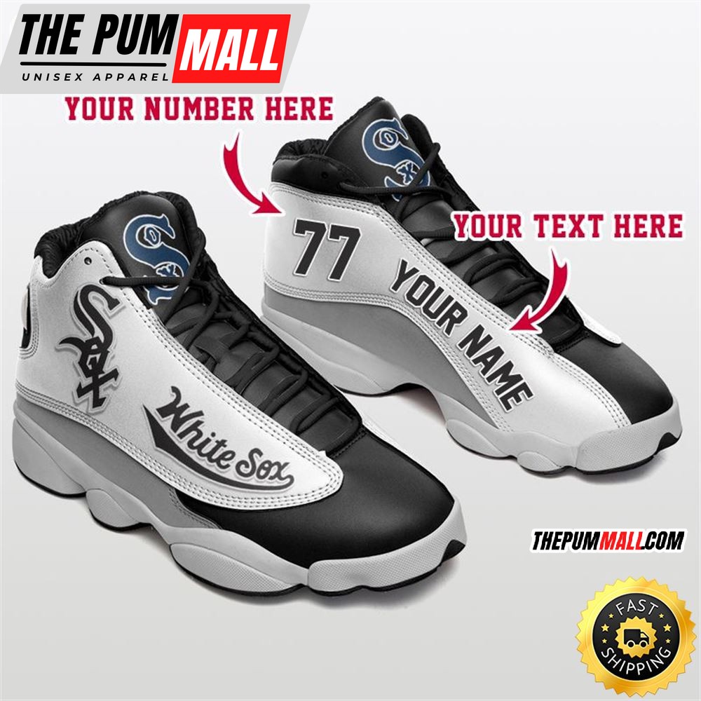 MLB Chicago White Sox Custom Name Number Air Jd 13 Shoes V1