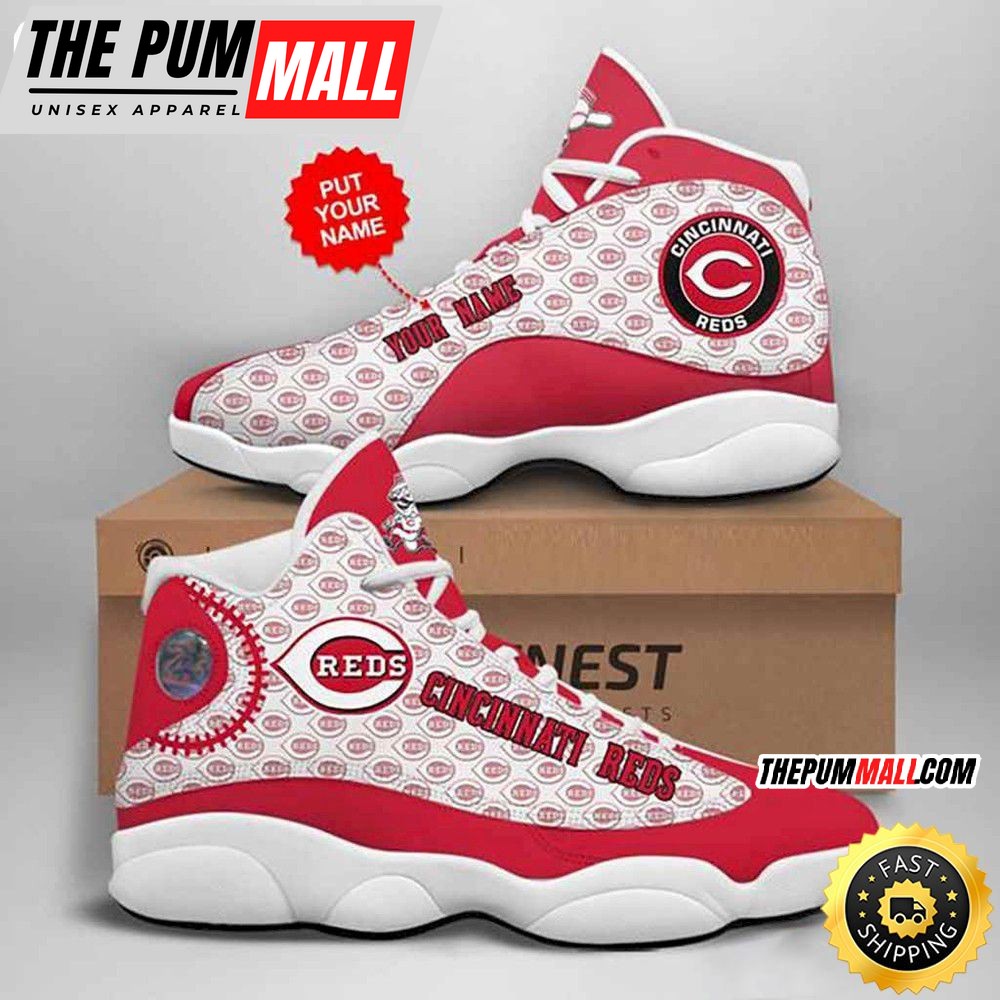 MLB Cincinnati Reds Custom Name Air Jd 13 Shoes V1