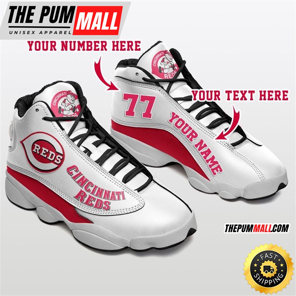 MLB Cincinnati Reds Custom Name Number Air Jd 13 Shoes V3