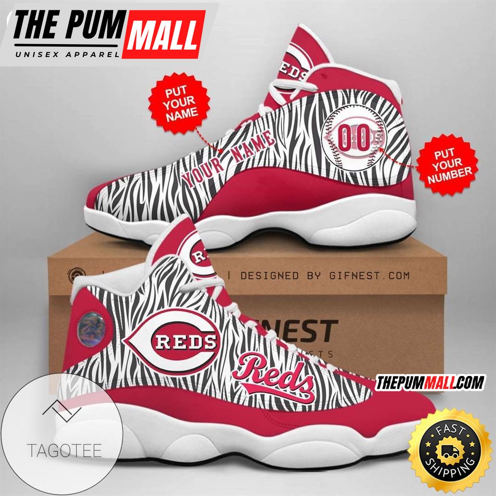 MLB Cincinnati Reds Custom Name Number Air Jd 13 Shoes V7