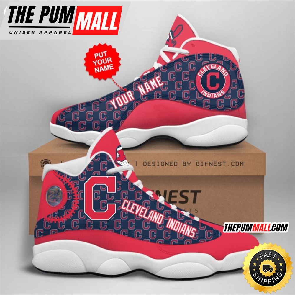 MLB Cleveland Indians Custom Name Air Jd 13 Shoes V1