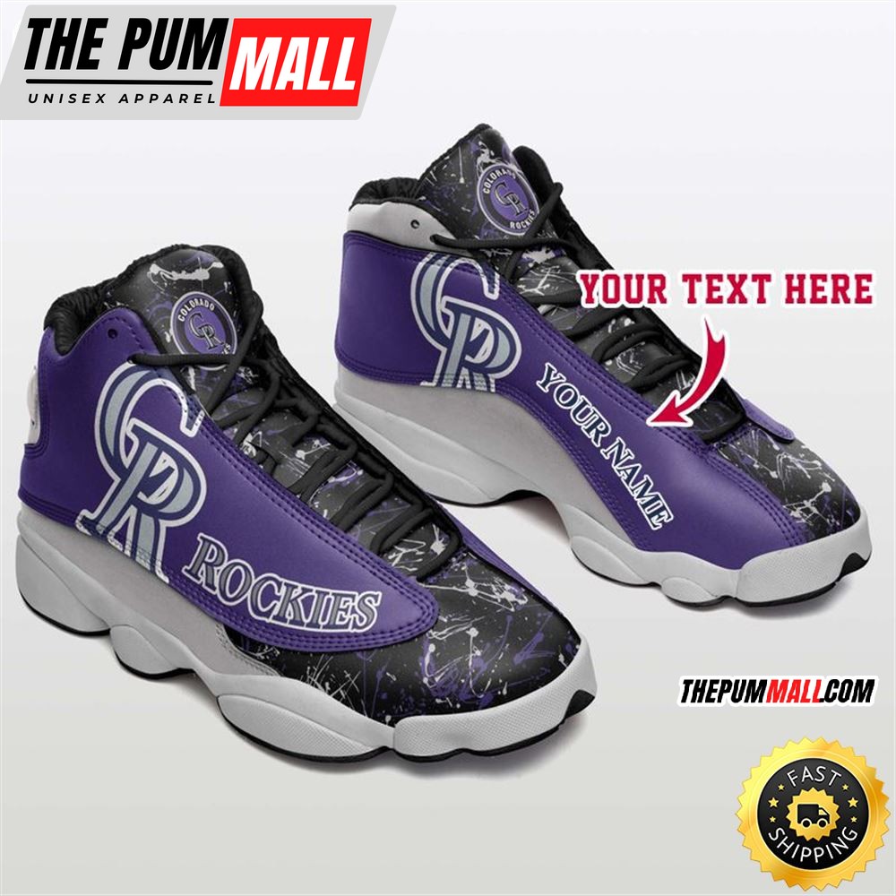 MLB Colorado Rockies Custom Name Air Jd 13 Shoes V1