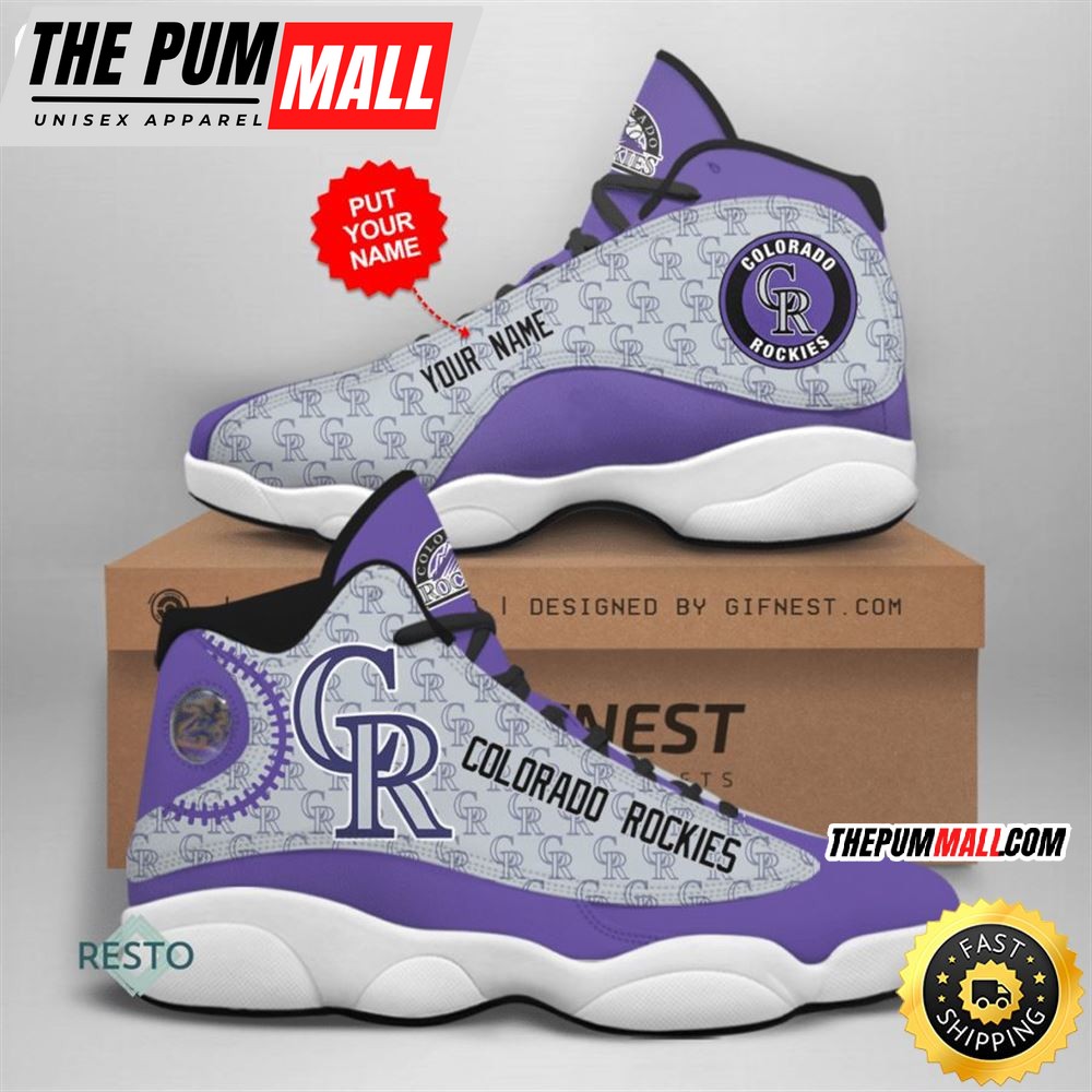 MLB Colorado Rockies Custom Name Air Jd 13 Shoes V6