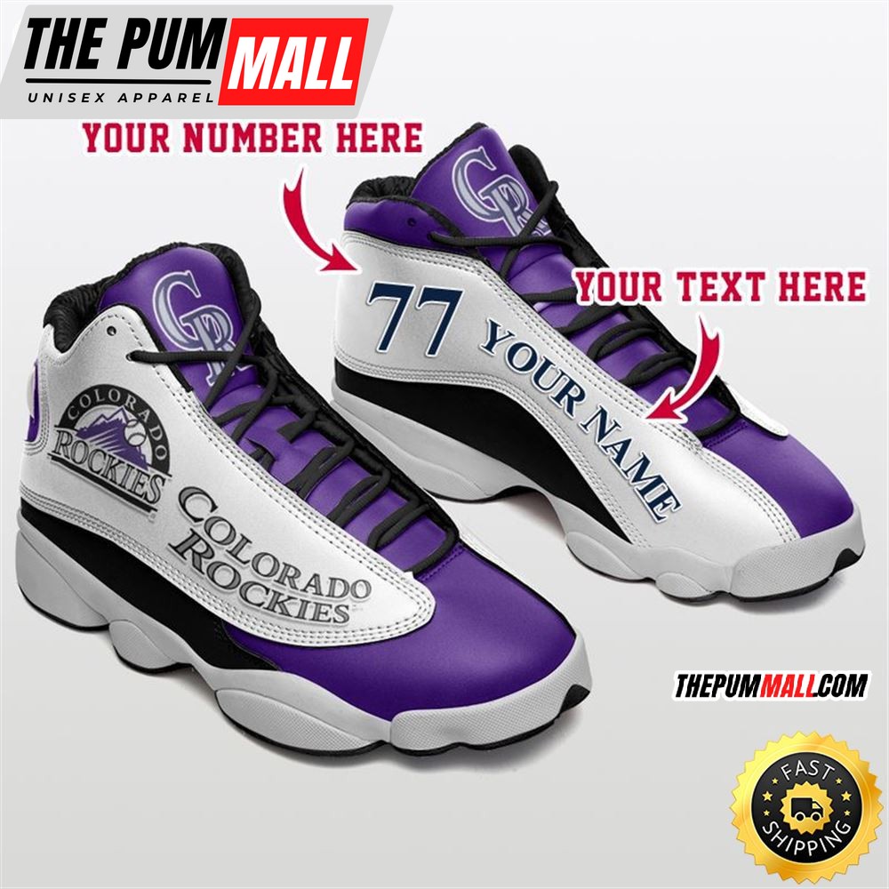 MLB Colorado Rockies Custom Name Number Air Jd 13 Shoes V2