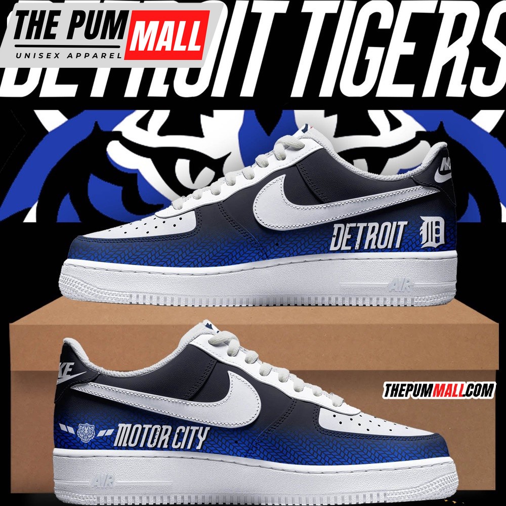 MLB Detroit Tigers 2024 City Connect Air Force 1 Sneaker Shoes