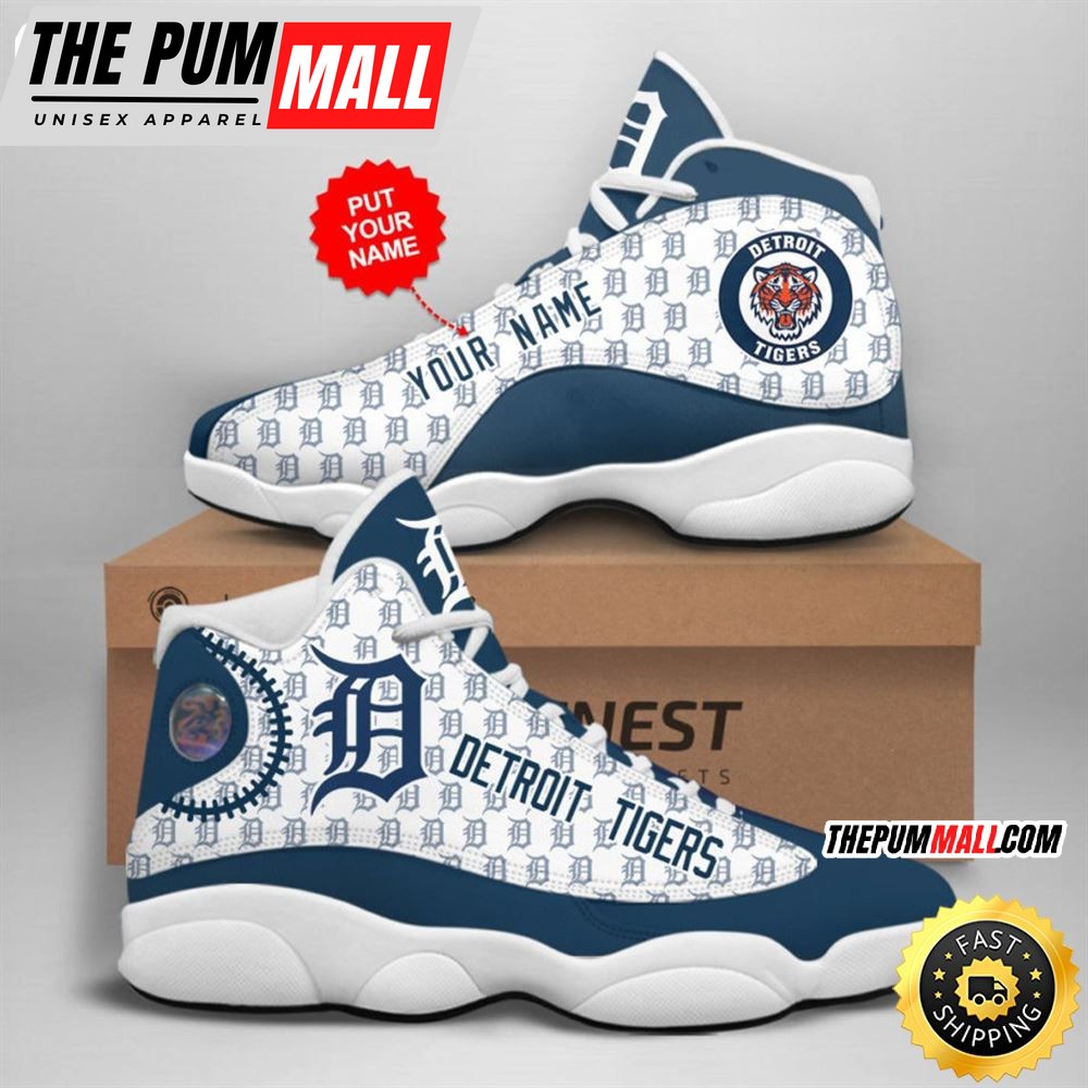 MLB Detroit Tigers Custom Name Air Jd 13 Shoes V2