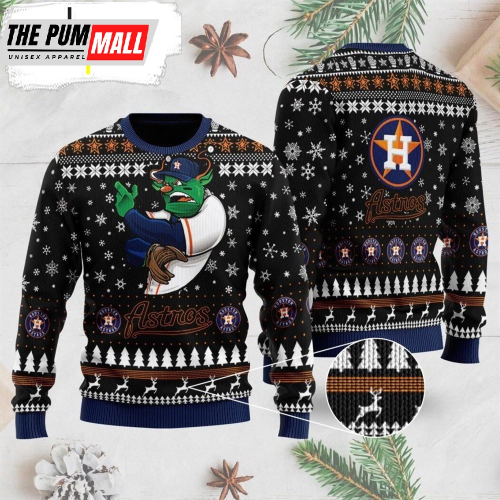 Mlb Houston Astros Ugly Christmas 3d Wool Sweater