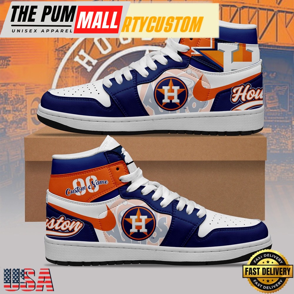 MLB Houston Astros Unique Design Custom Name Air Jd 1 Shoes Running Sneakers , MLB Fan Gifts